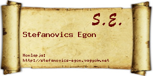 Stefanovics Egon névjegykártya